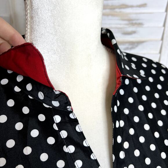 VINTAGE BELUVA SAN FRANCISCO Women's Polka Dot Button Front TopBlack White XL - Picture 11 of 16